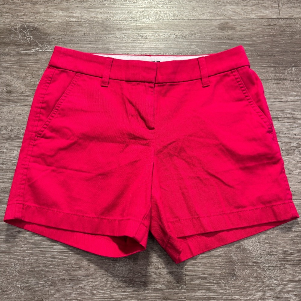 J Crew Shorts Womens‎ 2 Red Chino Casual Cotton Preppy Lounge 29W Adult Minimal